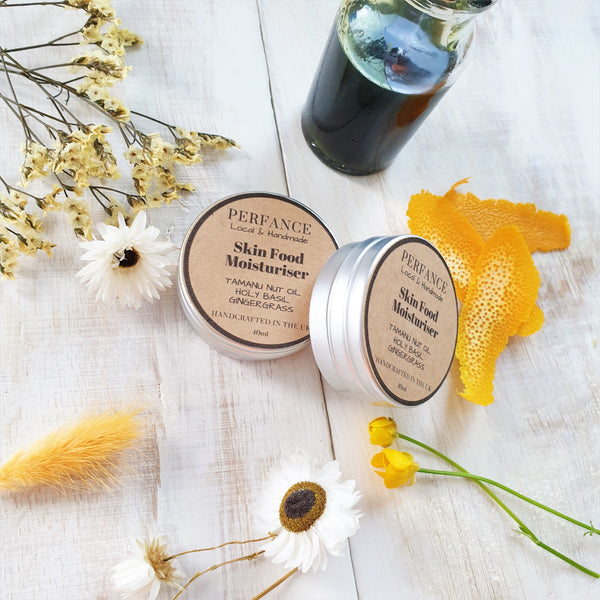 Skin Food Moisturiser with Tamanu Oil, Holy Basil and Gingergrass