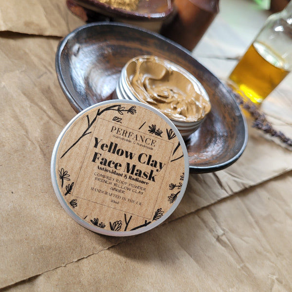 Yellow Clay Soothing Face Mask with Chamomile Flower Water, Comfrey and Ginger 40ml