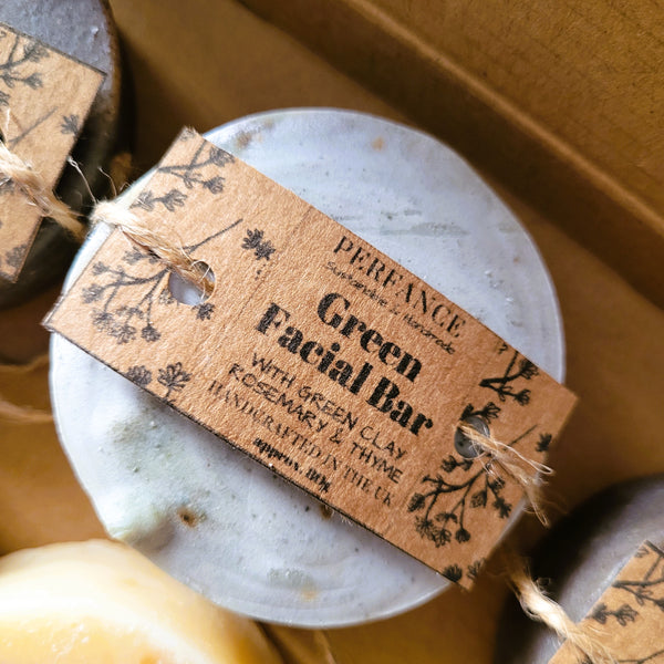 Green Clay Facial Soap. Artisan. Cold-Process Soap. Vegan. Limited Batch.