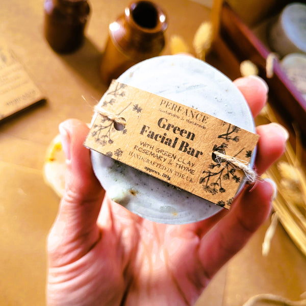 Green Clay Facial Soap. Artisan. Cold-Process Soap. Vegan. Limited Batch.