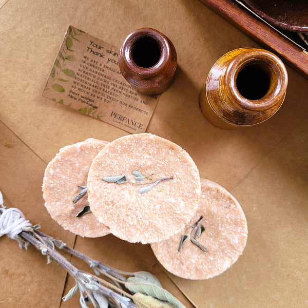 Natural Solid Shampoo Bar with Pink Clay and homegrown Sage