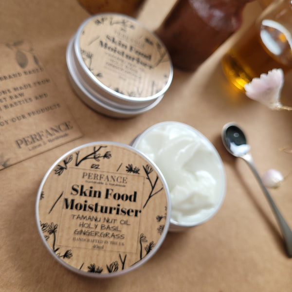 Skin Food Moisturiser with Tamanu Oil, Holy Basil and Gingergrass
