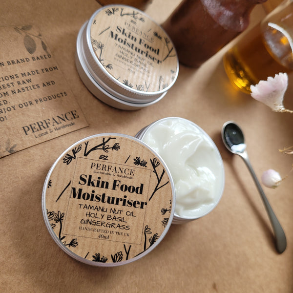 Skin Food Moisturiser with Tamanu Oil, Holy Basil and Gingergrass